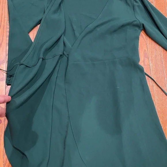 Topshop Dark Green Long Sleeve Dress - Picture 2 of 14